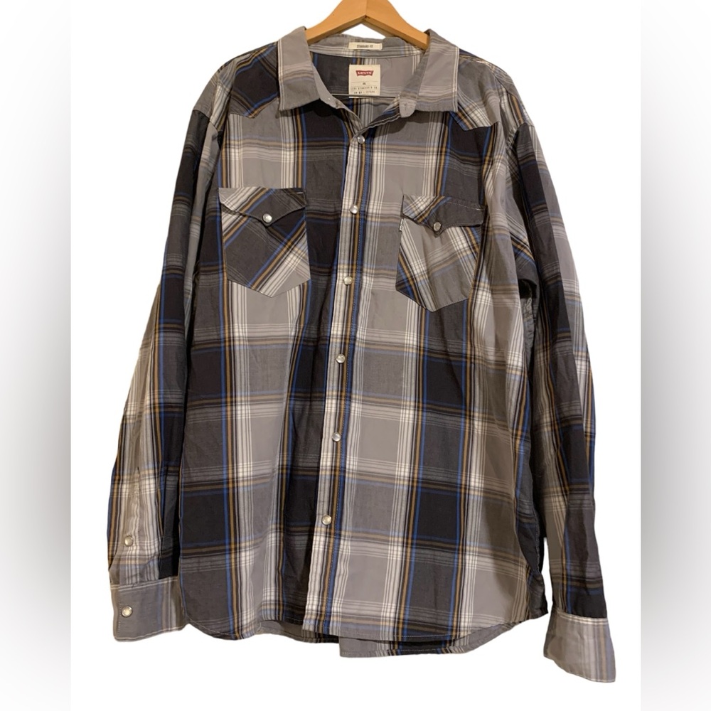 Levi’s Plaid Western Pearl Snap Shirt Men’s XXL